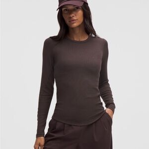 Lululemon Hold Tight Women's Long Sleeve Brown Tee
